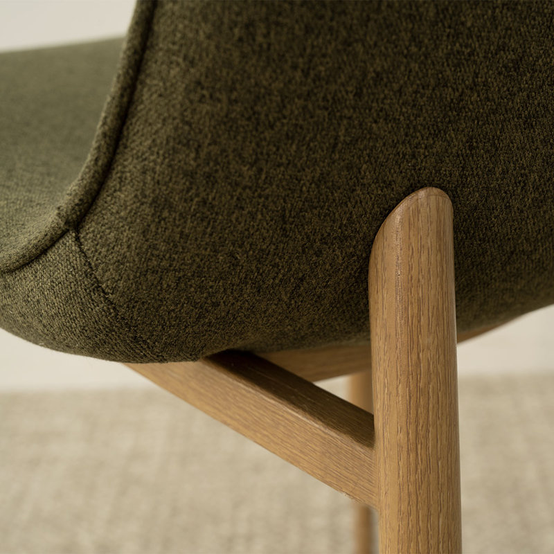 Chaise d'appoint rembourrée en tissu, Vert