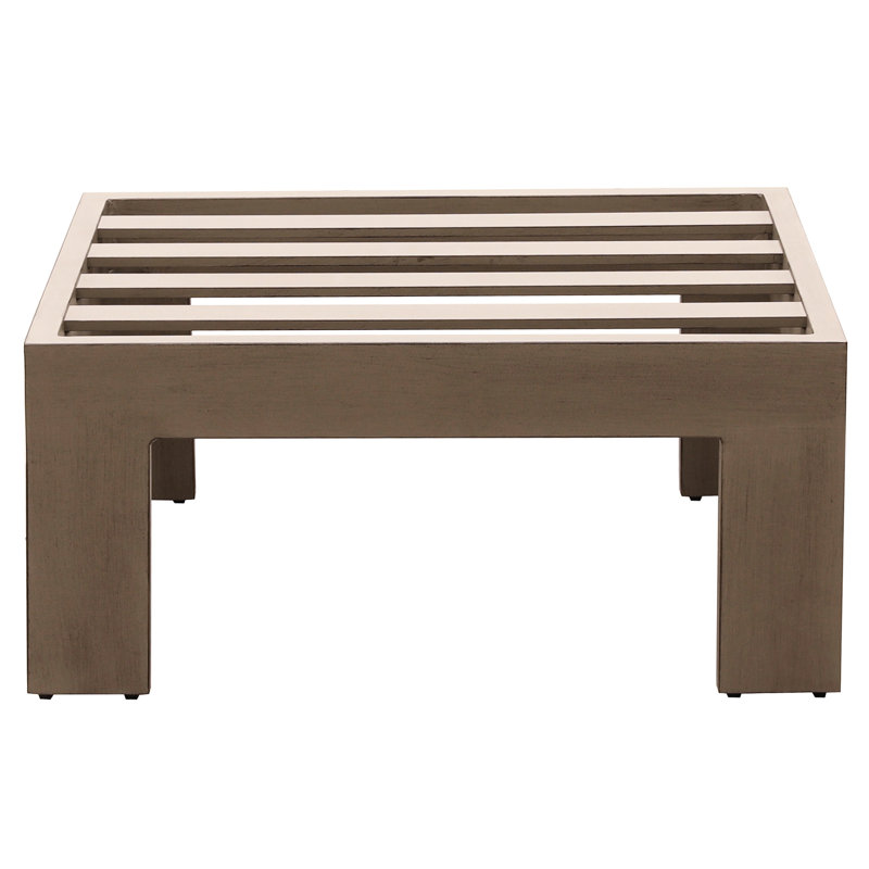 Tabouret de pied de patio au confort exceptionnel - aluminium, coussin, aluminium à grain de bois élégant avec coussin en mousse résistant aux intempéries