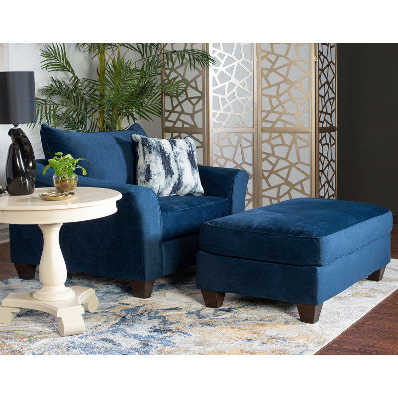 Ensemble de fauteuil à dossier en tissu avec repose-pieds Camero
