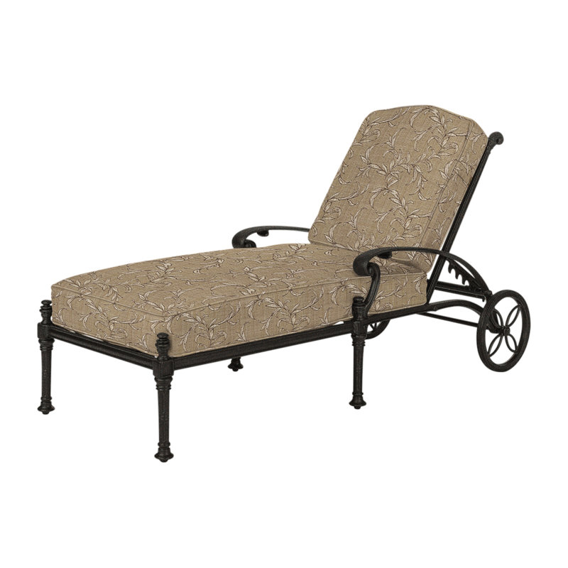 Florence Chaise Lounge Frame with Sunbrella Cushions, Desert Bronze, Bessemer