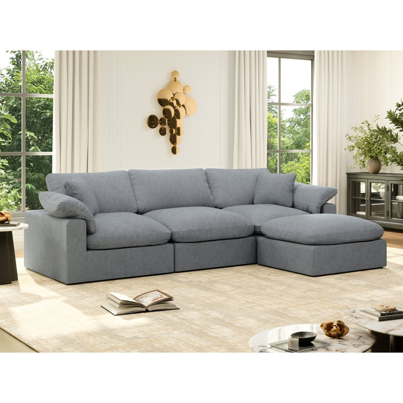 Canapé-lit modulaire Rawls, Gris, H 25,2 po x l 110,8 po x P 71,5 po, 4