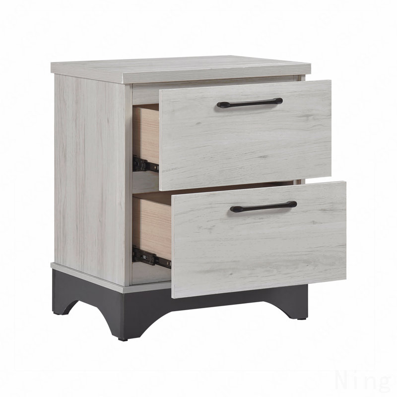 Table de chevet 2 tiroirs, mobilier de chambre 1 pièce