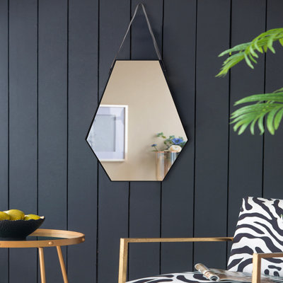Miroir mural 18x1,6x31,5 "Hexagonal