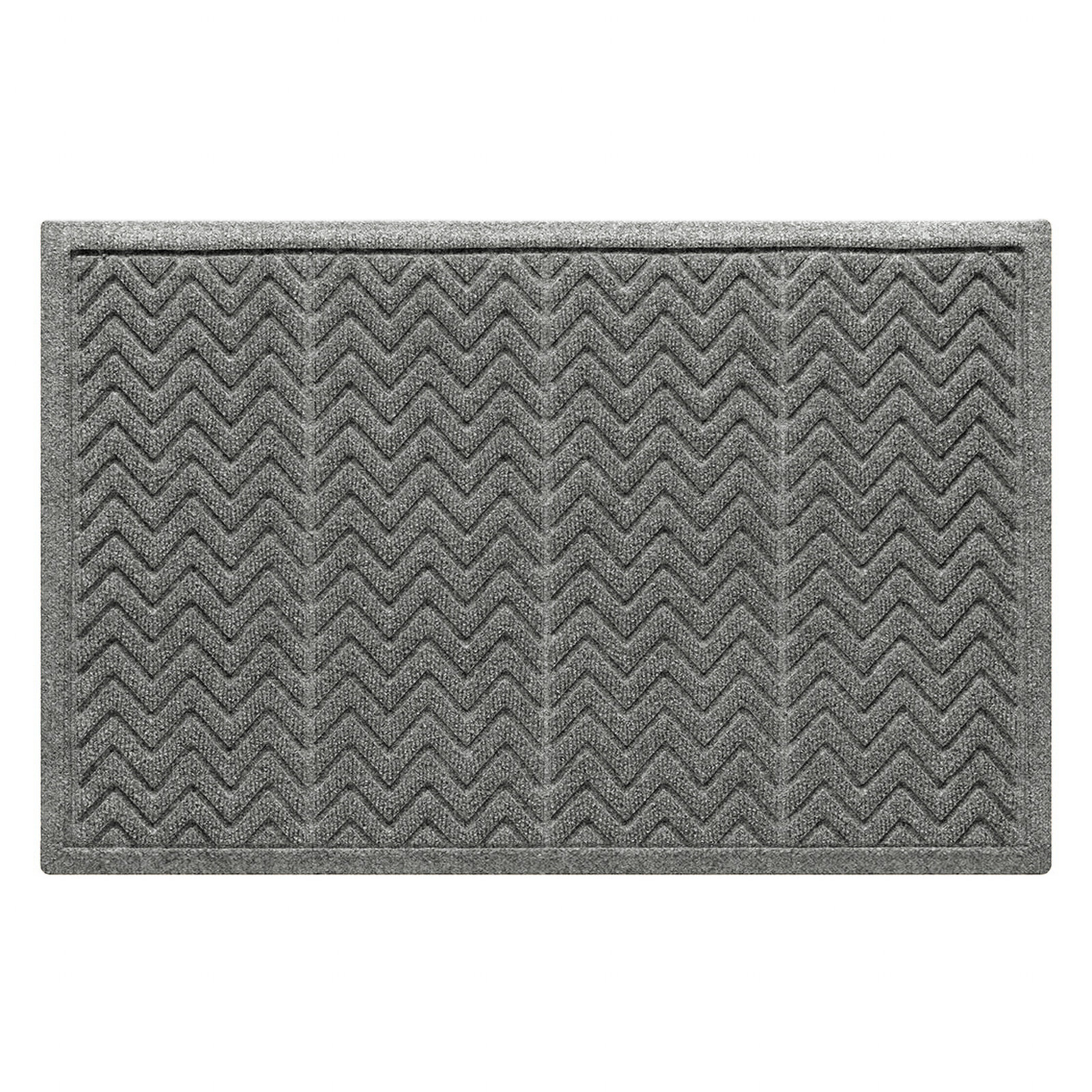 WaterHog Chevron Indoor Outdoor Door Mat, 24" W x 36" L, Medium Gray
