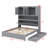 Wooden Platform Bed With USB, Storage Headboard & Drawers-1335985236