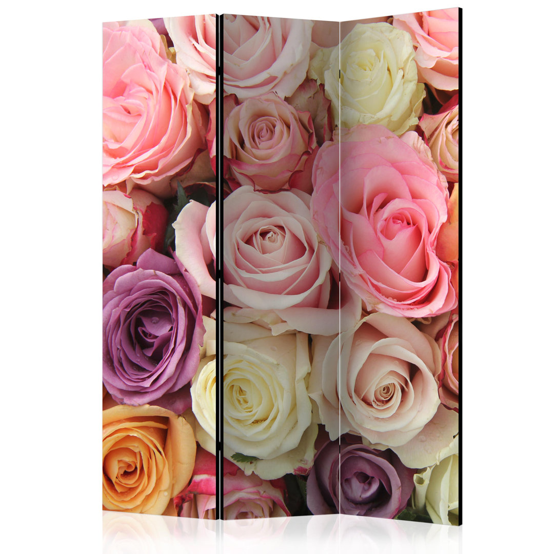 Paravent Pastel Roses mit 3 Paneelen