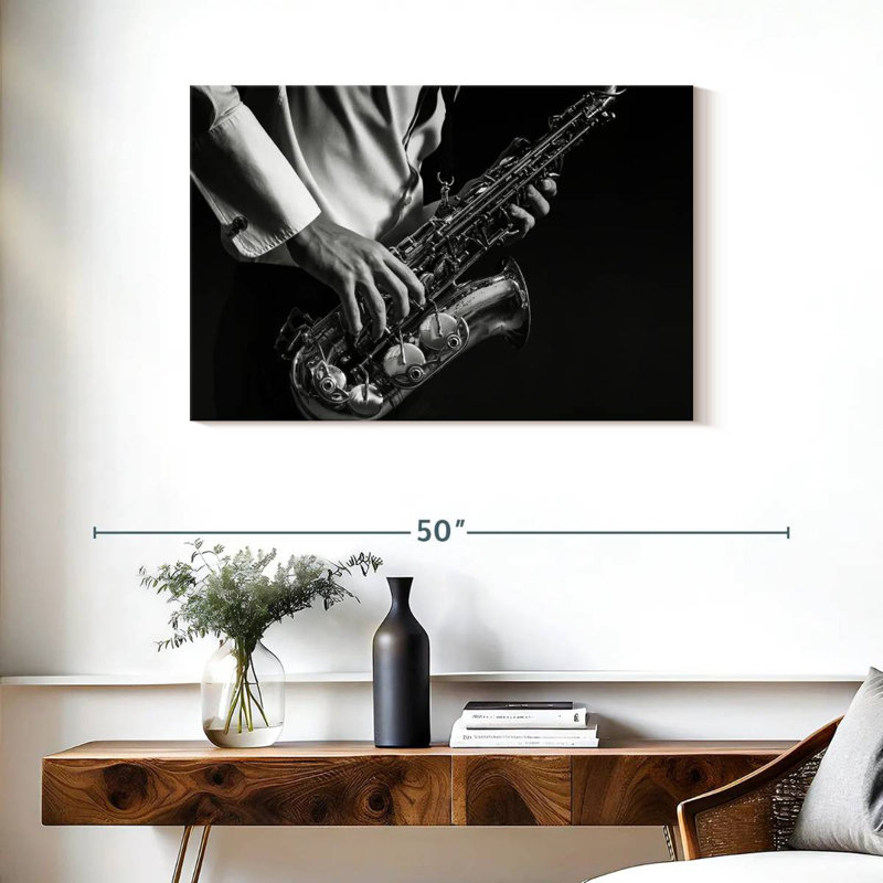 Abarca Playing A Saxophone, 24" H x 36" W