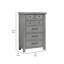 Commode haute Daisy, placage de manguier gris, 7 tiroirs, boutons bronze