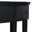 Console avec quatre pieds en pin et tiroir à rayures verticales noires - Surface minimaliste pour 4 surfaces et 3 tiroirs