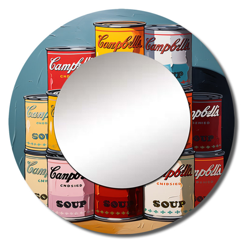 Pop Art Campbells Soup II - grand miroir Pop Art, 23 po x 23 po