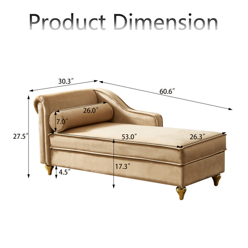 Chaise longue rembourrée Garrad, Kaki