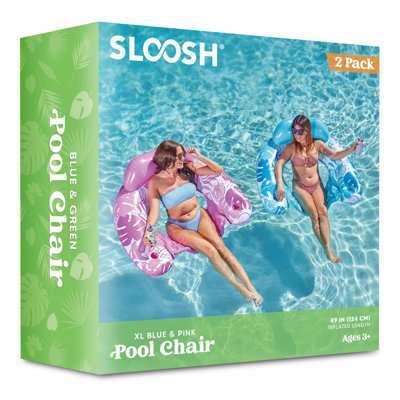 2 Pack Pool Chairs with Cup Holders