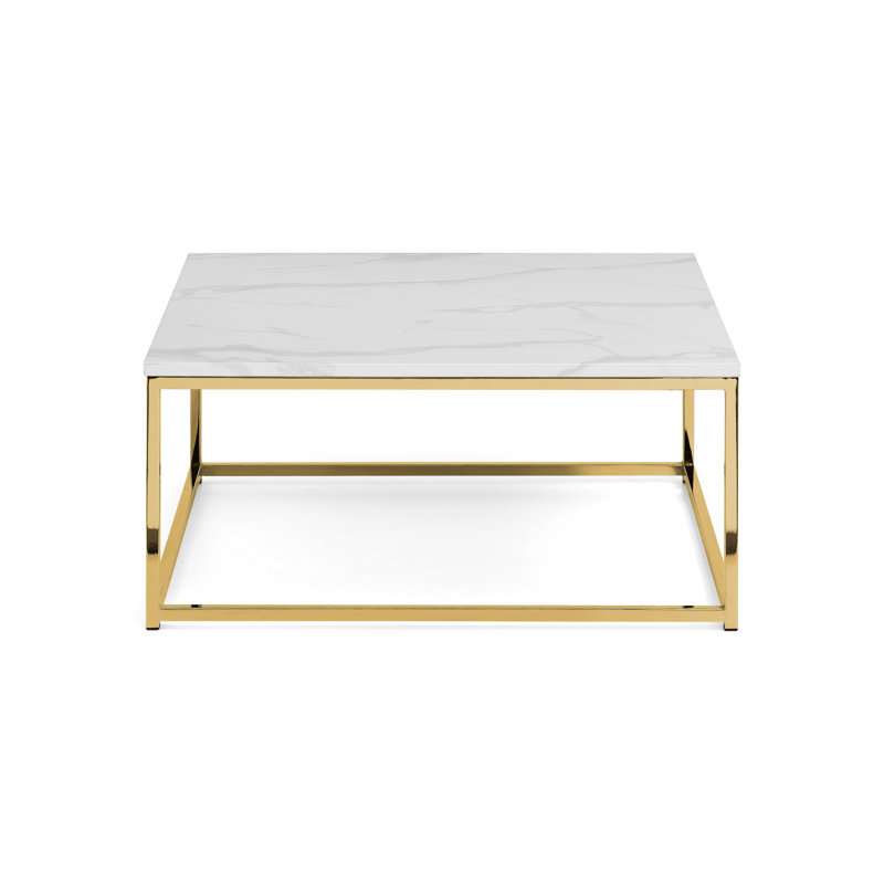 Rumi Frame Coffee Table, White, Gold