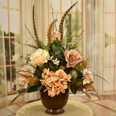 Faux Silk Arrangement in Vase
