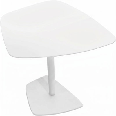 Table d'appoint blanche moderne à piédestal, table de bout autoportante à pieds simples pour la chambre à coucher du salon