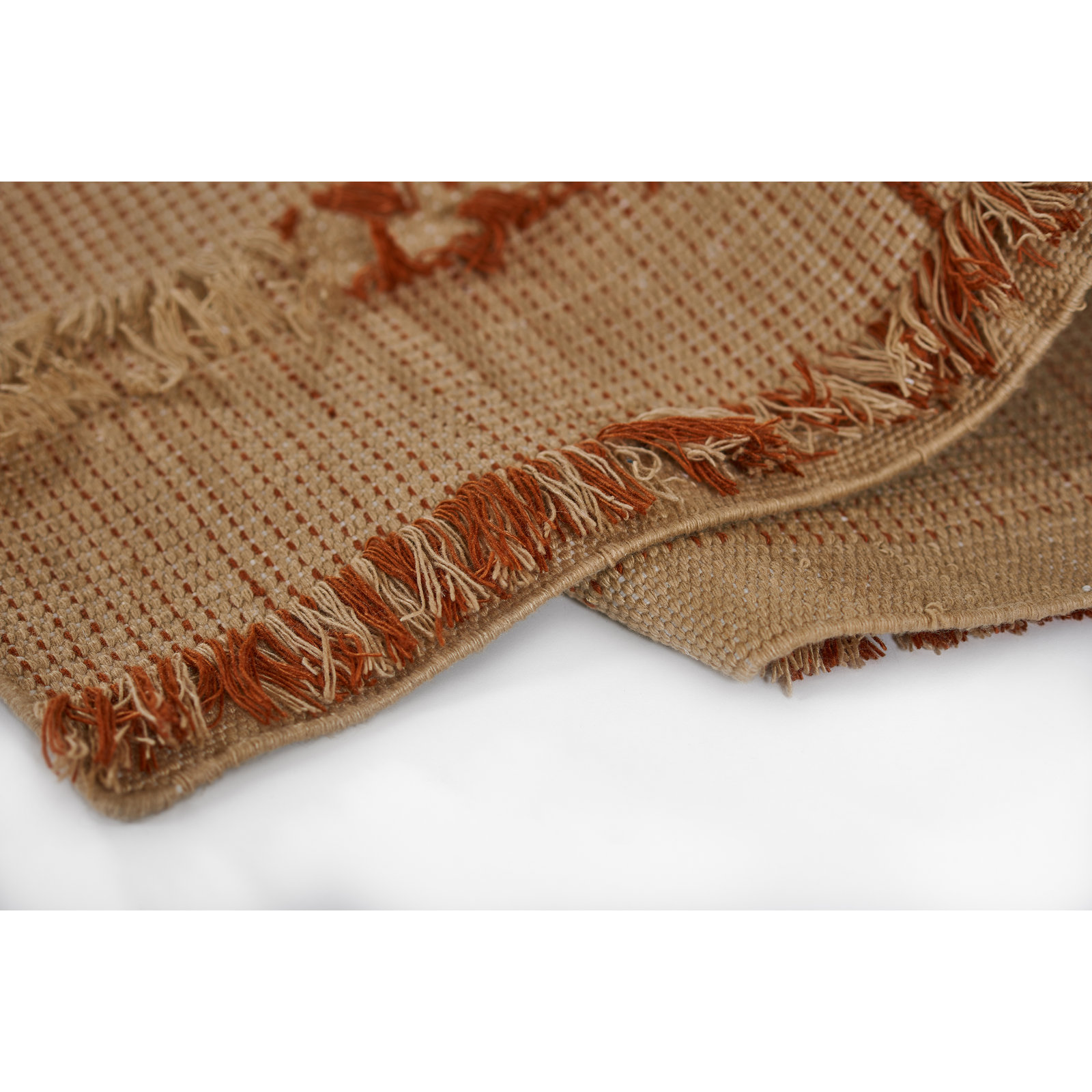 Celia Brown Hand-Woven Striped Wool Rug, Rectangle 3'6" x 5'6"