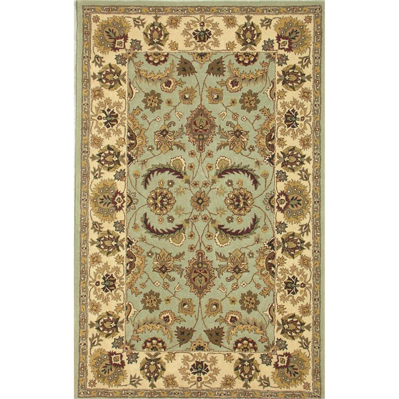Tapis sauge / ivoire en laine touffeté à la main Fenner, Rectangle 3 pi x 5 pi