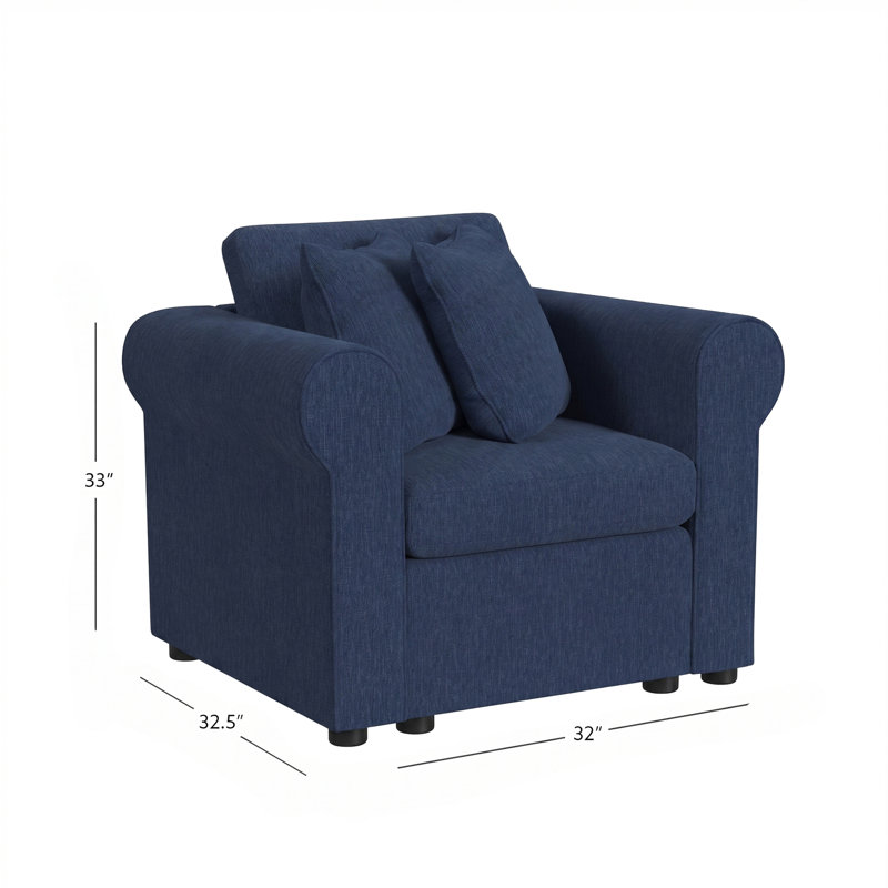 Fauteuil d'appoint 32 po Lockheart - bleu, Bleu