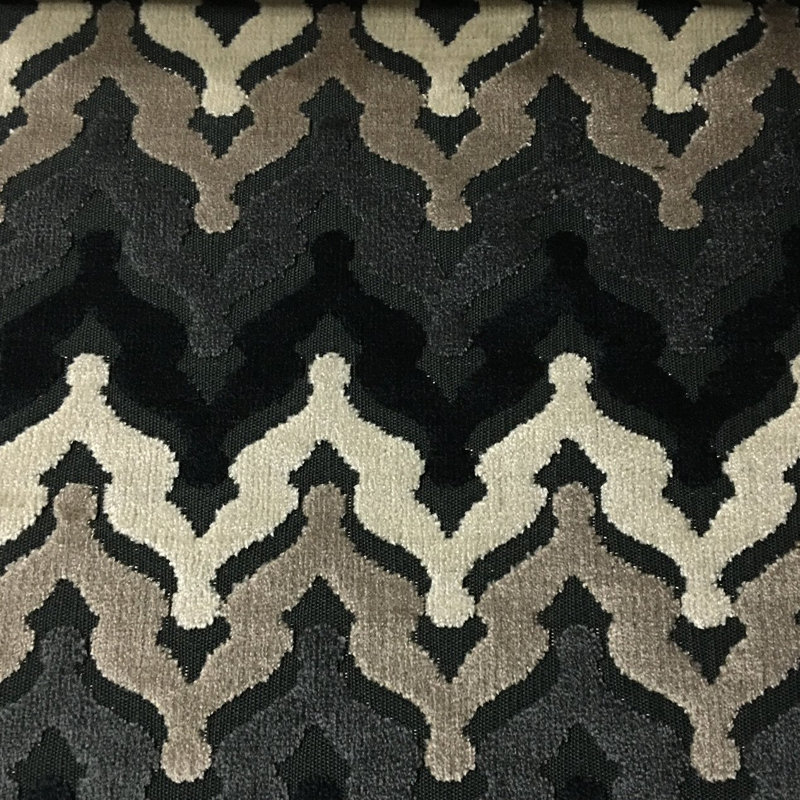 Presley-Lennon Cut Velvet Upholstery Fabric, Domino