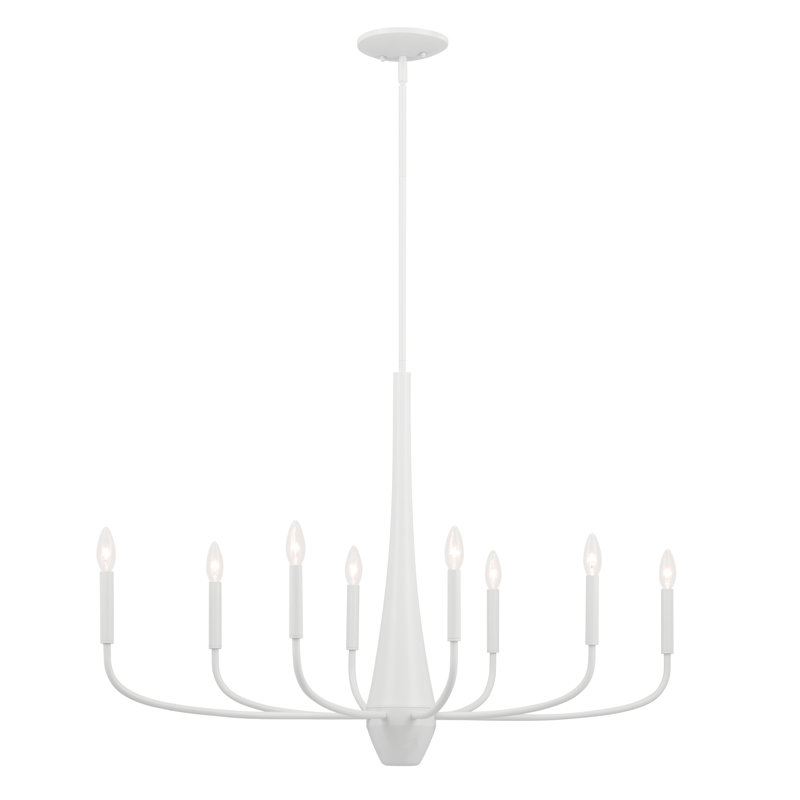 Lustre classique à 8 lumières Asime, Blanc