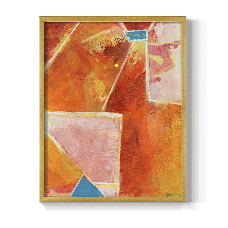Primary Connection V Framed Print - Solid Wood, Gold