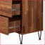 Commodes et amp; Armoires, commode industrielle à 5 tiroirs avec structure en métal, finition noyer | Noyer | Bois synthétique-1416539567