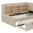 Twin Size Upholstered Daybed With Trundle, Storage Shelves, USB & Outlet-1446527640