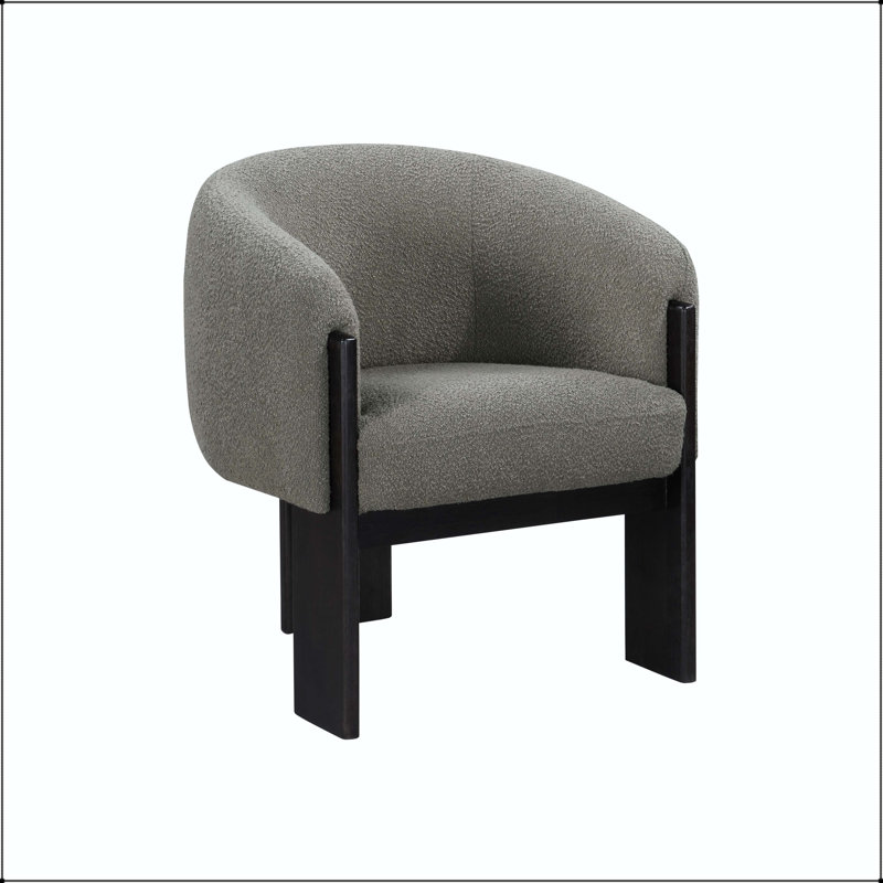 Upholstered Barrel Back Accent Chair with Three-Legged Design