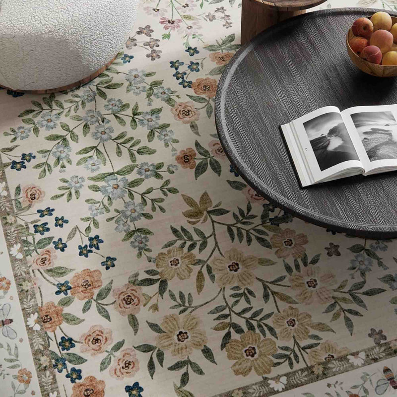 Tapis lavable vintage en imitation laine, 4 pi x 6 pi