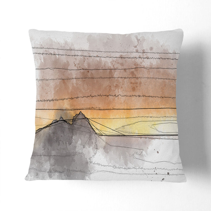 Abstract Square Cushion, 55 x 55 cm, Stone