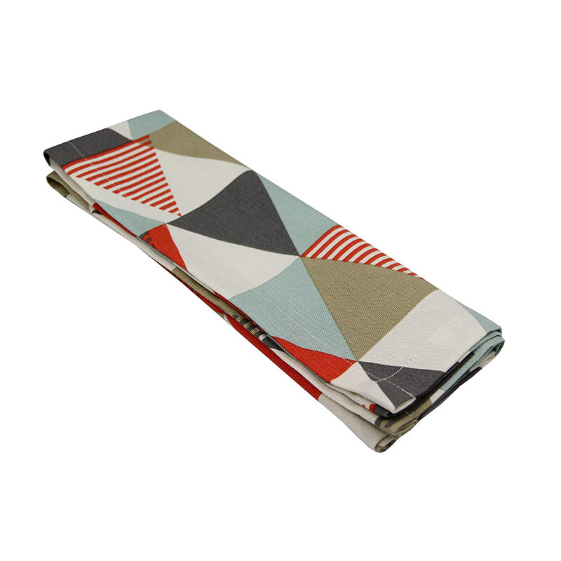 Amelia 100% Cotton Geometric Rectangle Napkin, Terracotta Orange