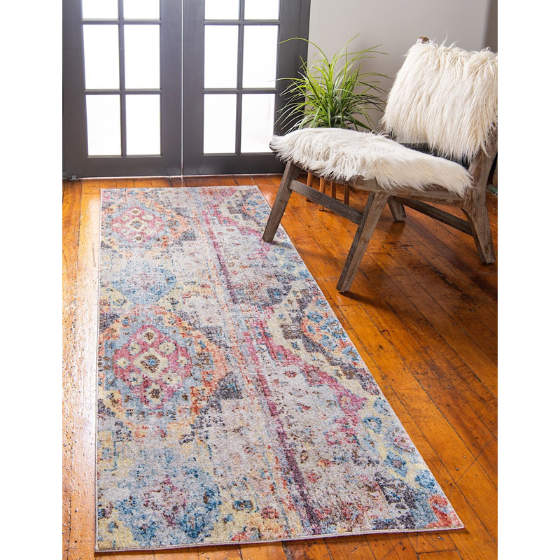Tapis arc-en-ciel de style sud-ouest Mulvaney, Tapis de couloir 2 pi 2 po x 6 pi