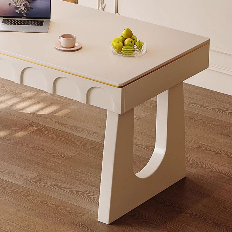 Bureau moderne et simple en pierre blanche, 29.53"H*55.12"W*23.62"D