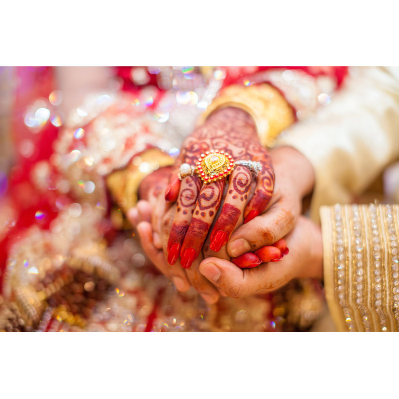Indian Wedding Hands - Wrapped Canvas Print, 20cm H x 30cm W x 3.8cm D