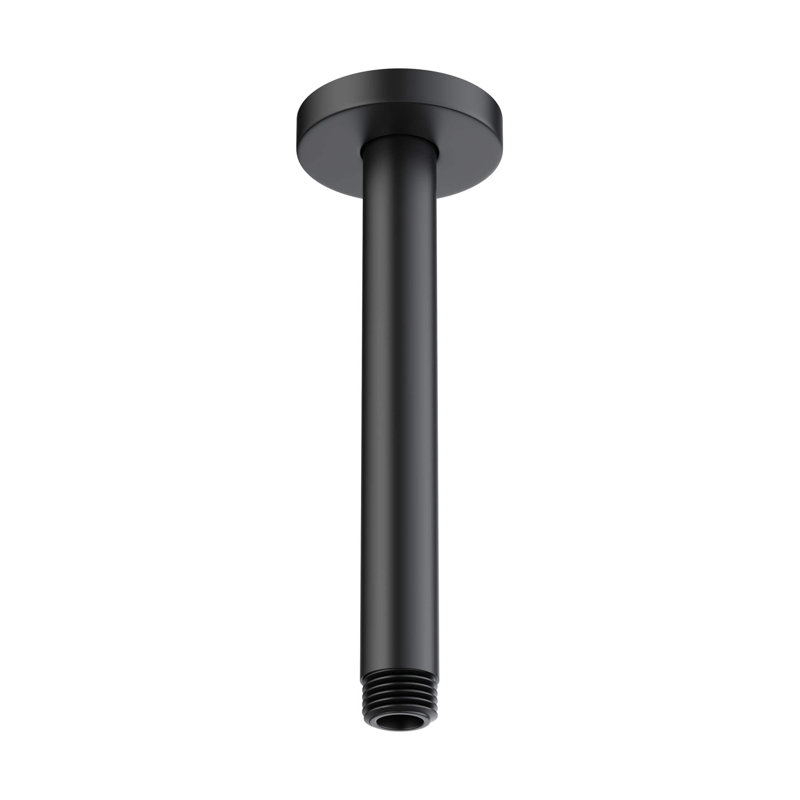 Circular 8" Ceiling Mounted Shower Arm, Matte Black