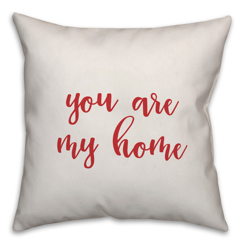  Coussin You You My Home, Coussin décoratif, Blanc / rouge