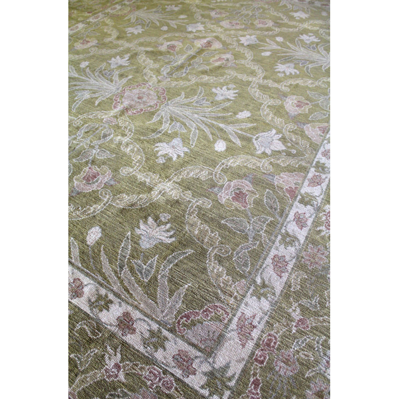 MoghulOne-of-a-Kind 8'4" x 11' Area Rug in Olive/Pink/Beige