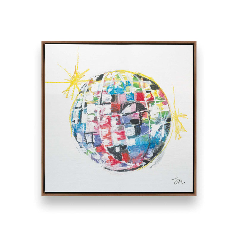 Prism Party by Jessica Mingo Art Print, Toile avec cadre, Brun, L 36 x H 36
