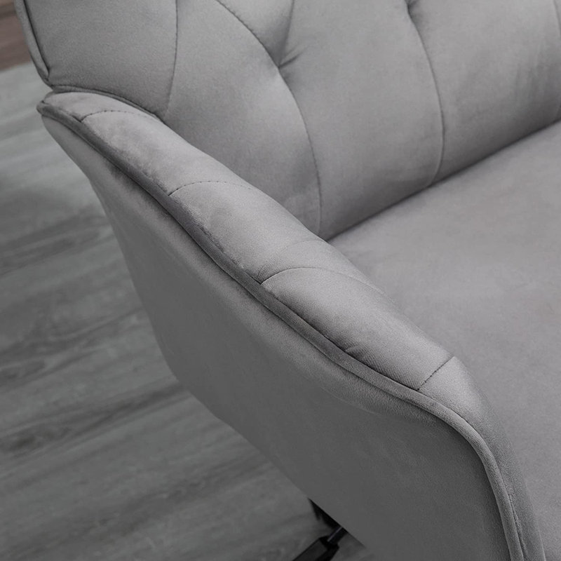 Farnum Velvet Office Chair, Dark Grey