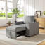  Fauteuil lit simple 35 pouces avec ports USB et porte-gobelets, chenille beige-1431323859