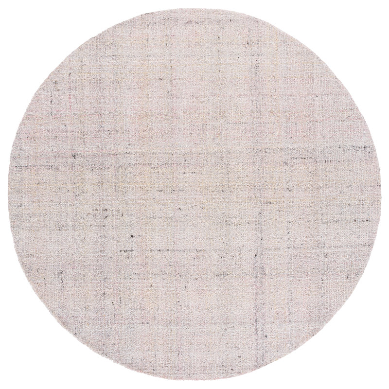 Abstract Hand Tufted Performance Solid Color Indoor Rug, Round 6'