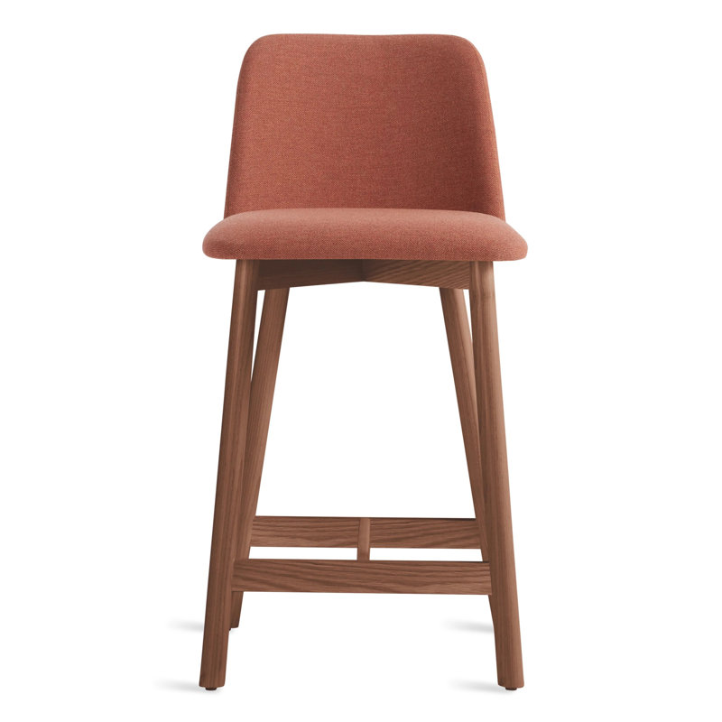 Chip Stool, Toohey Tomato Plainweave, Counter Stool (25.1" Seat Height), Walnut