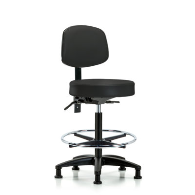 Christa Backed Adjustable Height Ergonomic Lab Stool with Footring Wheels