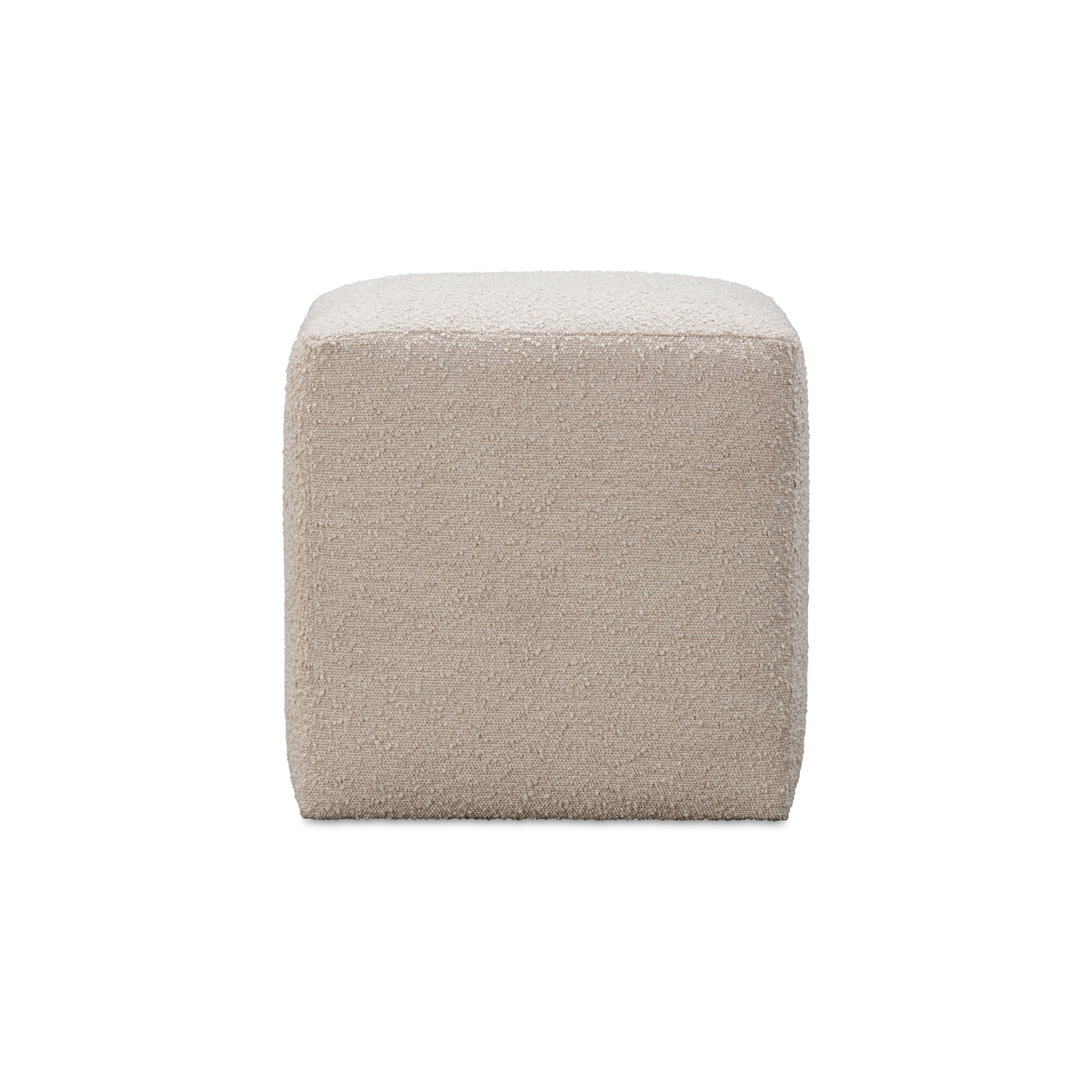 18" Square Ottoman, Dune Bouclé