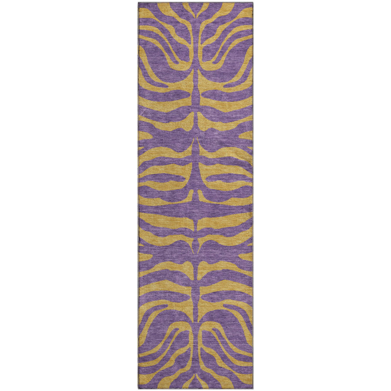 Premium Machine Washable Corum AMF1043 Animal Print Rug, Runner 2'3" x 7'6"