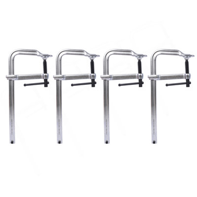 Bar Clamps Set, Drop Forged Steel Bar Clamps, Steel F Clamps For Welding, Woodworking, Metal Working, DIY And Crafts,12 Inch X 4-3/4 Inch Throat,Pack Of 4