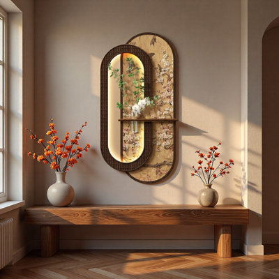 Nouvelle décoration murale d'entrée en grès chinois haut de gamme 3D