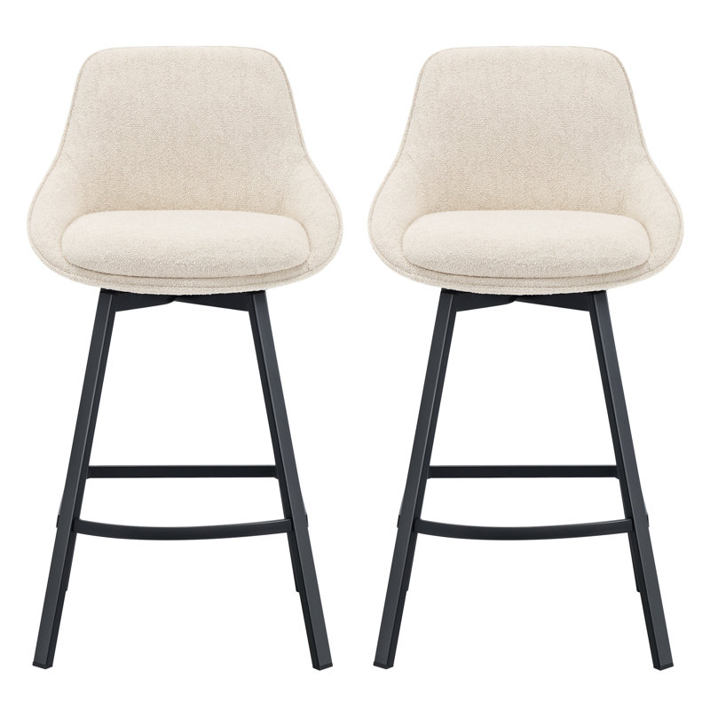 Absalom 65cm Swivel Bar Stool, Beige