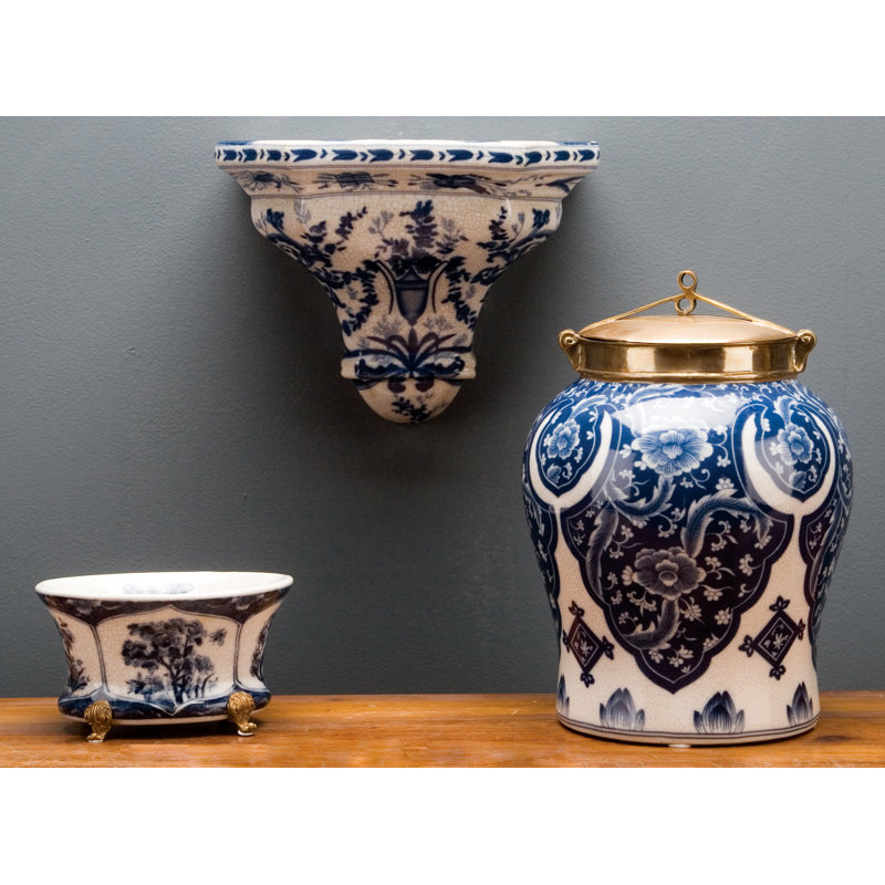 Qipao Handmade Jar, 10" H x 10" W x 10" D