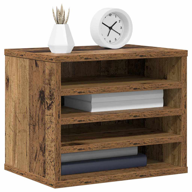 Manufactured Wood Desk Organiser, Old Wood